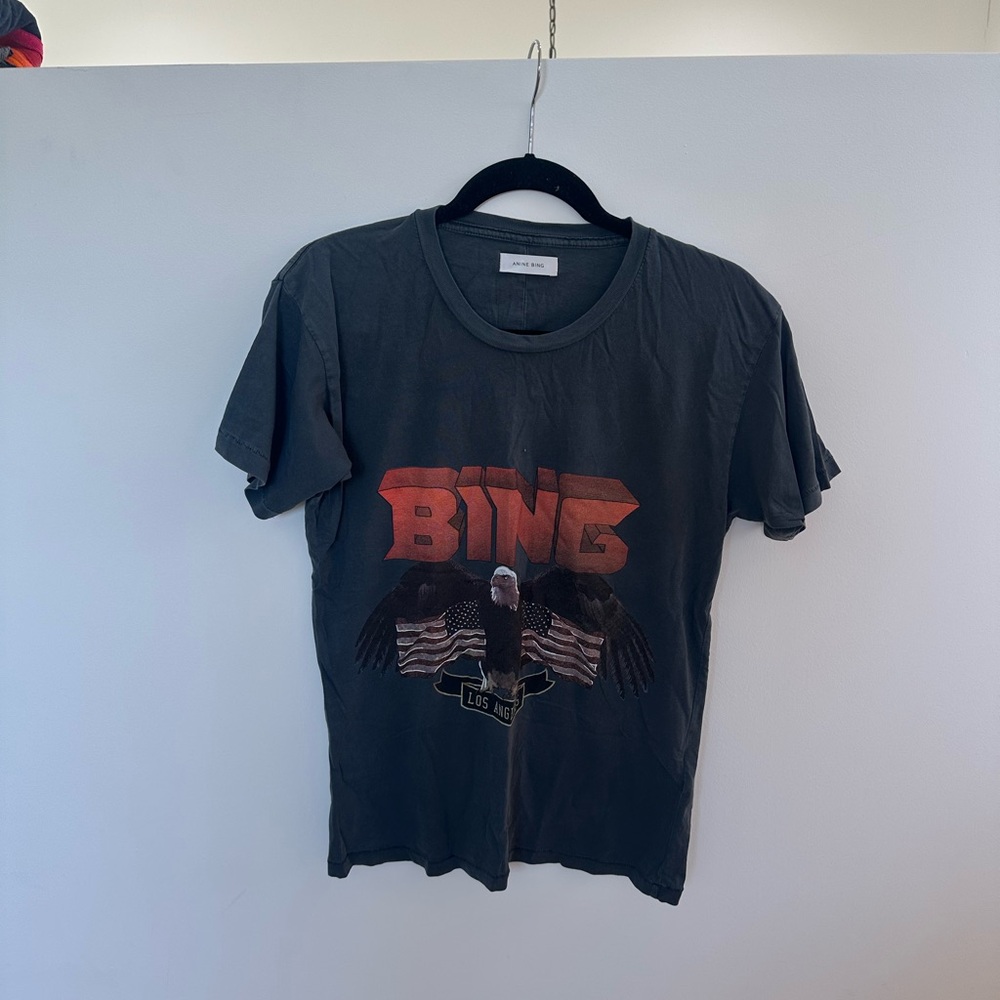 Anine Bing Graphic T-Shirt in Dark Gray